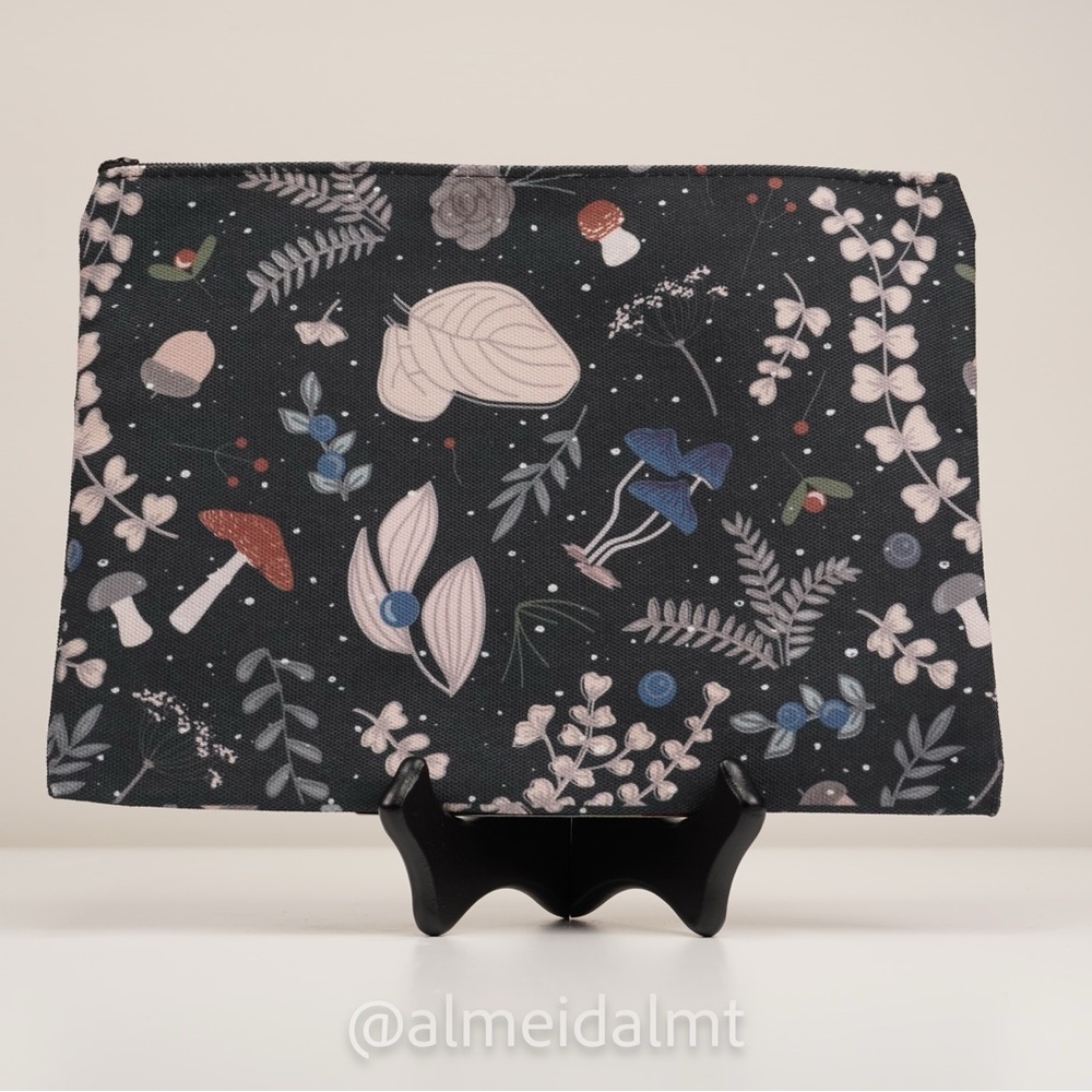 Leaves and Mushrooms Cosmetic Bag